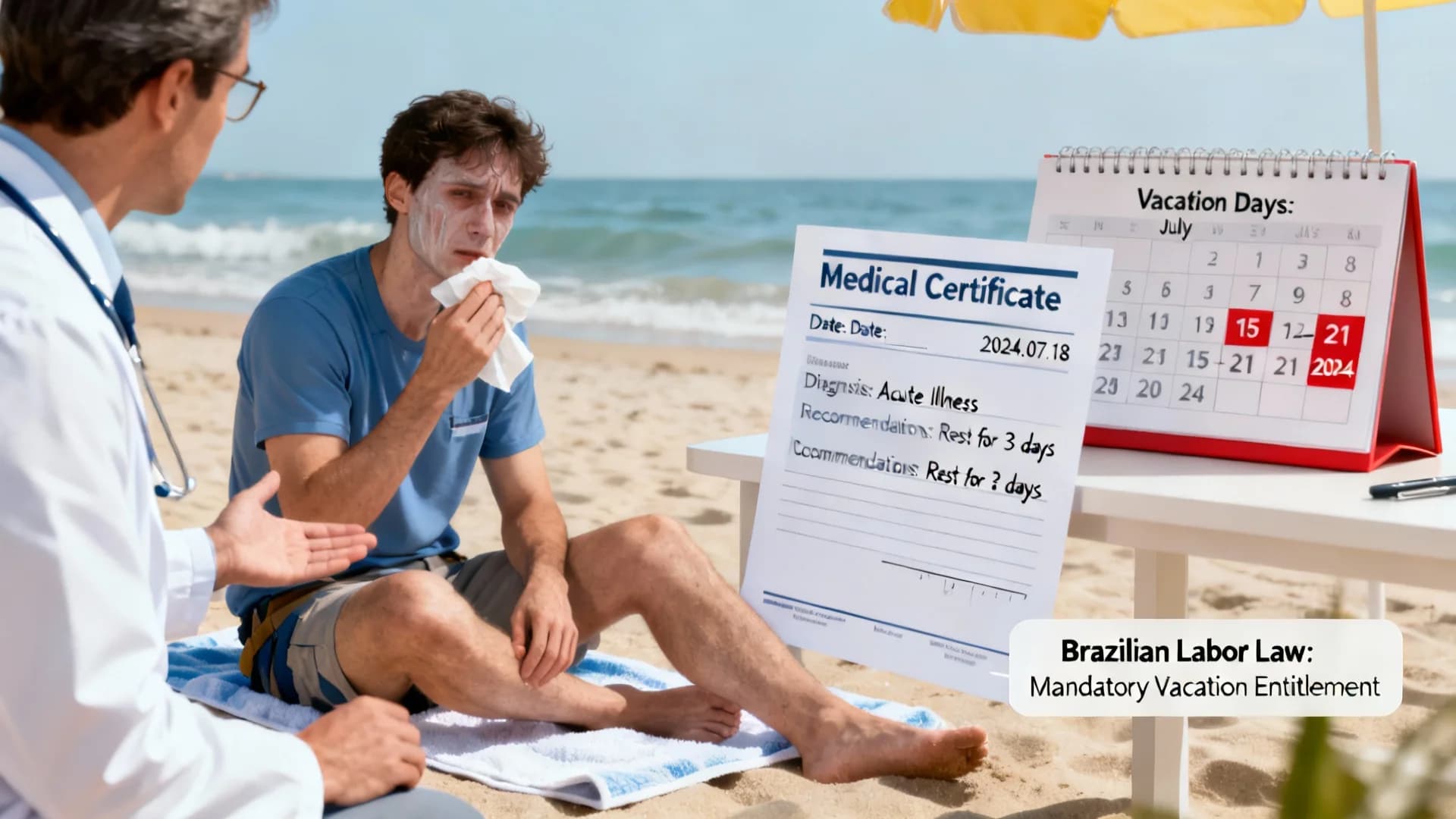 Atestado Médico Durante as Férias: Interrompe, Prorroga ou Perde? CLT 2025